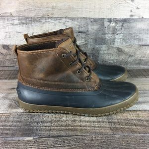Sperry Top Sider Breakwater Duck Rubber Leather Lace Up Boots